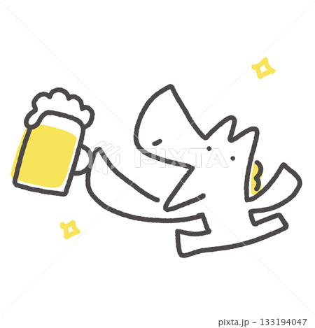 ビールで乾杯する笑顔の白馬　新年会　お祝い　忘年会 133194047