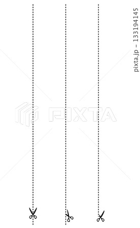 切り取り線のセット 133194145