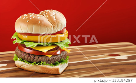 ハート型のハンバーガー 133194287