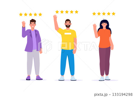 Employees feedback, work hiring concept. Vector illustrations for banner, website, landing page, flyer. Employees feedback, work hiring concept. Vector illustrations for banner, website, landing page, flyer. 133194298
