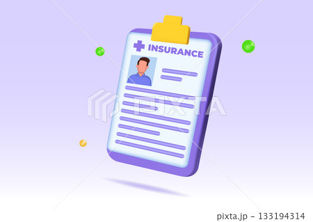 Medical insurance app icon. Vector 3D illustration. 133194314