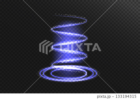 Realistic teleport tunnel, wrap aura effect.  Level up concept. Vector illustration. 133194315