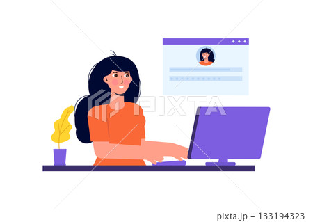 Create new password or account concept. Vector illustrations for banner, website, landing page, flyer. Create new password or account concept. Vector illustrations for banner, website, landing page, flyer. 133194323