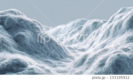 Snowy mountain landscape with soft texture and cold atmosphere 133195912
