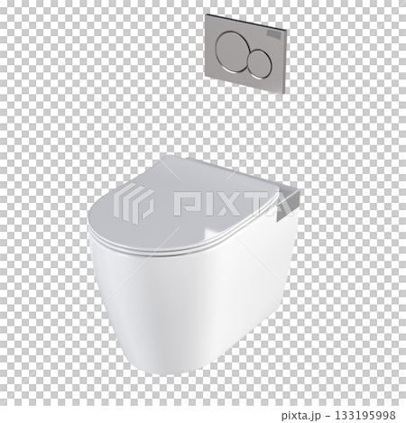 Lavatory pan isolated on a transparent background, bidet, 3D illustration, and CG render Lavatory pan isolated on a transparent background, bidet, 3D illustration, and CG render 133195998