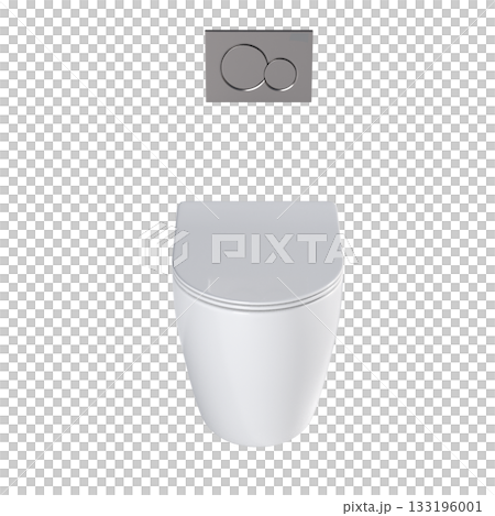 Lavatory pan isolated on a transparent background, bidet, 3D illustration, and CG render 133196001