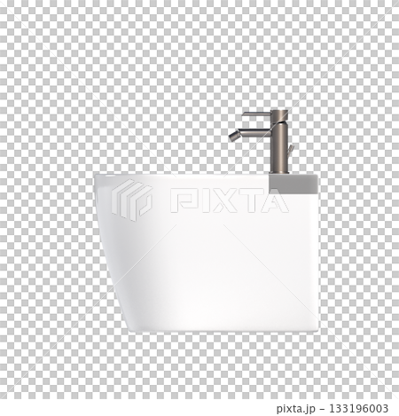 Lavatory pan isolated on a transparent background, bidet, 3D illustration, and CG render 133196003