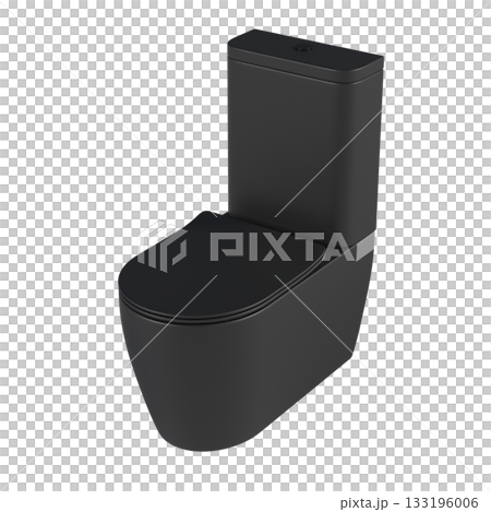 Lavatory pan isolated on a transparent background, bidet, 3D illustration, and CG render 133196006