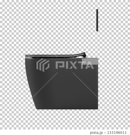 Lavatory pan isolated on a transparent background, bidet, 3D illustration, and CG render 133196011