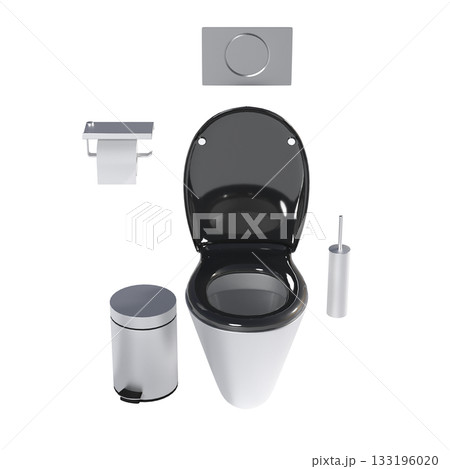Lavatory pan isolated on a transparent background, bidet, 3D illustration, and CG render Lavatory pan isolated on a transparent background, bidet, 3D illustration, and CG render 133196020