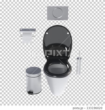 Lavatory pan isolated on a transparent background, bidet, 3D illustration, and CG render Lavatory pan isolated on a transparent background, bidet, 3D illustration, and CG render 133196020
