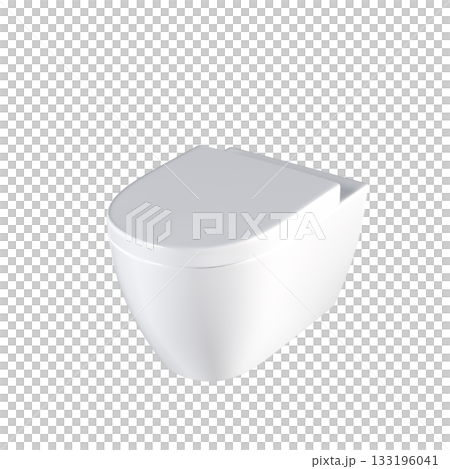 Lavatory pan isolated on a transparent background, bidet, 3D illustration, and CG render 133196041