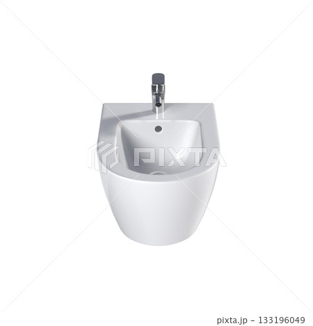 Lavatory pan isolated on a transparent background, bidet, 3D illustration, and CG render 133196049