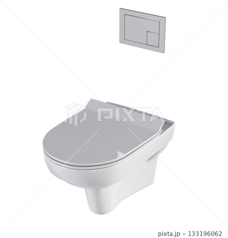 Lavatory pan isolated on a transparent background, bidet, 3D illustration, and CG render 133196062