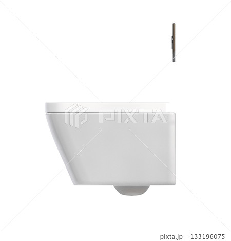 Lavatory pan isolated on a transparent background, bidet, 3D illustration, and CG render 133196075
