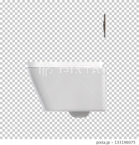 Lavatory pan isolated on a transparent background, bidet, 3D illustration, and CG render 133196075