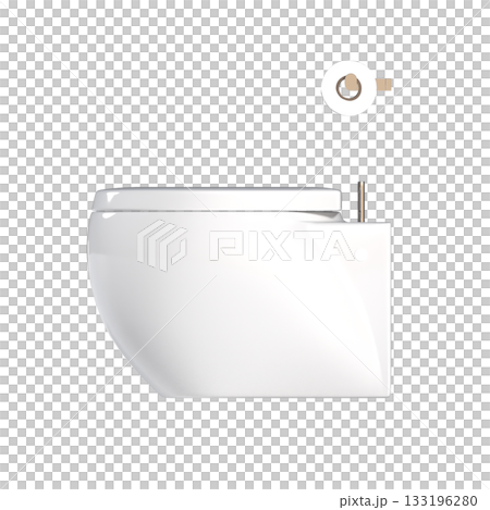Lavatory pan isolated on a transparent background, bidet, 3D illustration, and CG render Lavatory pan isolated on a transparent background, bidet, 3D illustration, and CG render 133196280