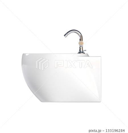 Lavatory pan isolated on a transparent background, bidet, 3D illustration, and CG render Lavatory pan isolated on a transparent background, bidet, 3D illustration, and CG render 133196284