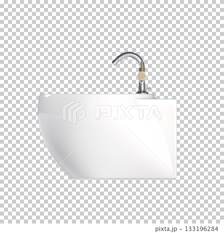Lavatory pan isolated on a transparent background, bidet, 3D illustration, and CG render Lavatory pan isolated on a transparent background, bidet, 3D illustration, and CG render 133196284