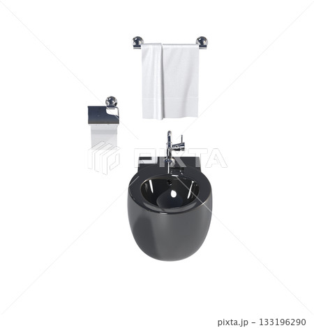 Lavatory pan isolated on a transparent background, bidet, 3D illustration, and CG render Lavatory pan isolated on a transparent background, bidet, 3D illustration, and CG render 133196290