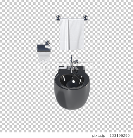 Lavatory pan isolated on a transparent background, bidet, 3D illustration, and CG render Lavatory pan isolated on a transparent background, bidet, 3D illustration, and CG render 133196290