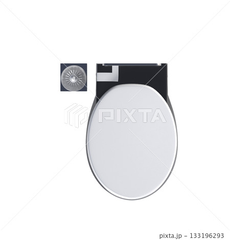 Lavatory pan isolated on a transparent background, bidet, 3D illustration, and CG render 133196293
