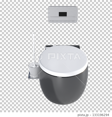 Lavatory pan isolated on a transparent background, bidet, 3D illustration, and CG render 133196294