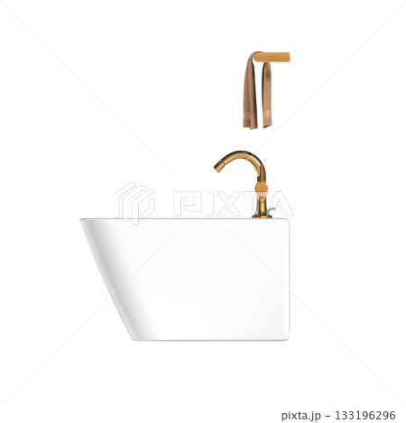 Lavatory pan isolated on a transparent background, bidet, 3D illustration, and CG render Lavatory pan isolated on a transparent background, bidet, 3D illustration, and CG render 133196296