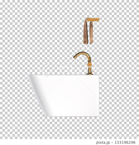 Lavatory pan isolated on a transparent background, bidet, 3D illustration, and CG render Lavatory pan isolated on a transparent background, bidet, 3D illustration, and CG render 133196296