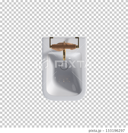 Lavatory pan isolated on a transparent background, bidet, 3D illustration, and CG render Lavatory pan isolated on a transparent background, bidet, 3D illustration, and CG render 133196297
