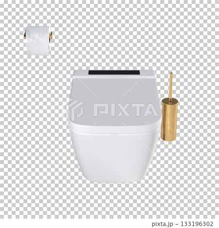 Lavatory pan isolated on a transparent background, bidet, 3D illustration, and CG render Lavatory pan isolated on a transparent background, bidet, 3D illustration, and CG render 133196302