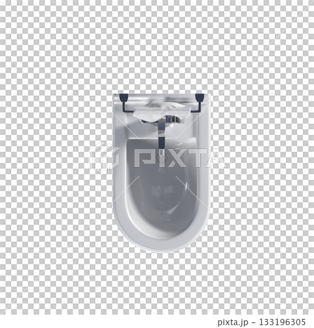 Lavatory pan isolated on a transparent background, bidet, 3D illustration, and CG render Lavatory pan isolated on a transparent background, bidet, 3D illustration, and CG render 133196305