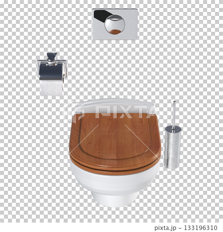 Lavatory pan isolated on a transparent background, bidet, 3D illustration, and CG render Lavatory pan isolated on a transparent background, bidet, 3D illustration, and CG render 133196310