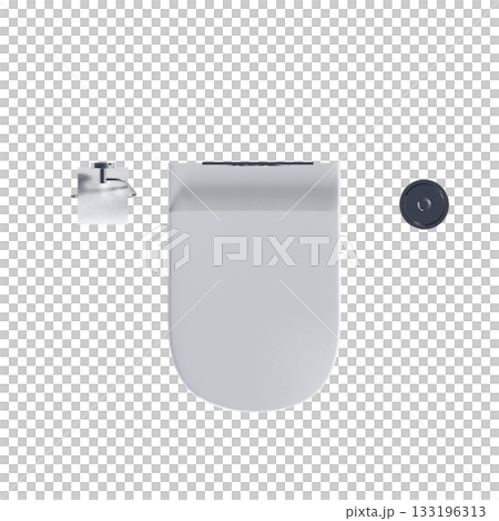 Lavatory pan isolated on a transparent background, bidet, 3D illustration, and CG render 133196313