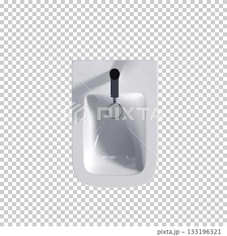 Lavatory pan isolated on a transparent background, bidet, 3D illustration, and CG render 133196321