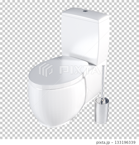 Lavatory pan isolated on a transparent background, bidet, 3D illustration, and CG render 133196339