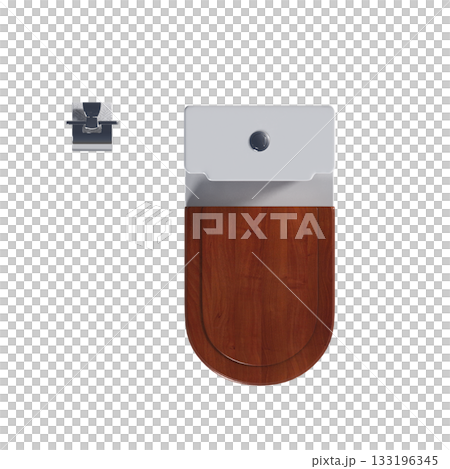 Lavatory pan isolated on a transparent background, bidet, 3D illustration, and CG render 133196345