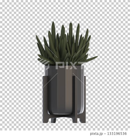 decorative flower in a pot isolate on a transparent background, 3D illustration, cg render decorative flower in a pot isolate on a transparent background, 3D illustration, cg render 133196536