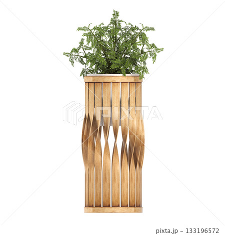 decorative flower in a pot isolate on a transparent background, 3D illustration, cg render 133196572