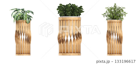 decorative flower in a pot isolate on a transparent background, 3D illustration, cg render decorative flower in a pot isolate on a transparent background, 3D illustration, cg render 133196617