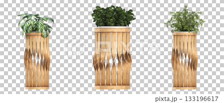 decorative flower in a pot isolate on a transparent background, 3D illustration, cg render decorative flower in a pot isolate on a transparent background, 3D illustration, cg render 133196617