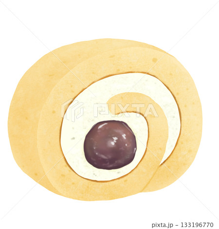 秋のスイーツぶどうロールケーキイラスト 秋のスイーツぶどうロールケーキイラスト 133196770