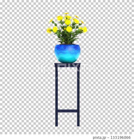 decorative flowers and plants for the interior, isolated on transparent background, 3D illustration, cg render decorative flowers and plants for the interior, isolated on transparent background, 3D illustration, cg render 133196866