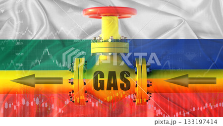 Russian gas export pipeline to Bulgaria. Gas exports from Russia to Bulgaria on financial chart 133197414