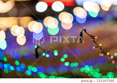 Colorful bokeh of decorative lights 133197588