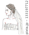 イラスト素材:花嫁・横顔・結婚・ウェディング イラスト素材:花嫁・横顔・結婚・ウェディング 133197712
