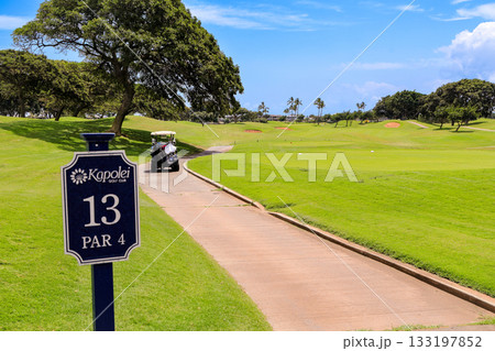 ハワイ（オアフ島）の休日（ゴルフライフ）カポレイno13 133197852