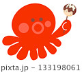 たこ　たこ焼き　食べ物　大阪　名物　かわいいイラスト 133198061