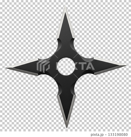Japanese ninja shuriken throwing star with four sharp steel blades for martial arts combat 133198080