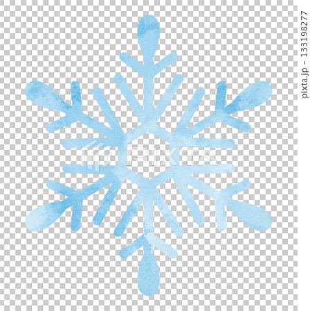 Snowflake hand-drawn icon illustration watercolor light blue 133198277